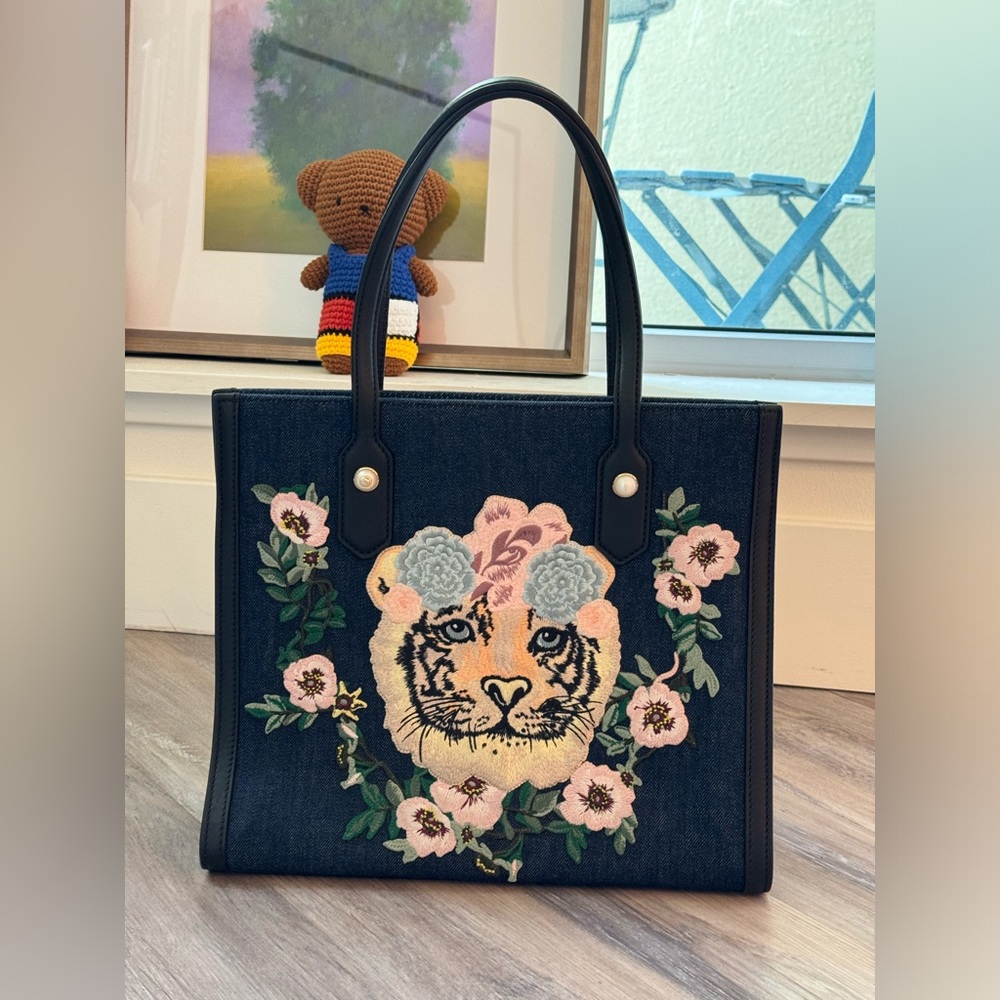 Gucci Denim Embroidered Tiger